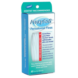 ProxySoft Periodontal Floss, 1 Pack - Dental Floss Threader, Braces Floss and Thick ProxyBrush for Daily Care of Periodontal Disease and Gum Health -