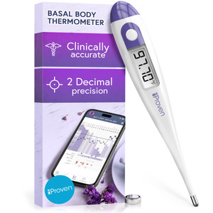 Digital Basal Body Thermometer, 1/100th Degree High Precision, Quick 60-Sec Reading, Memory Recall, Accurate BBT Thermometer for Natural Ovulation Tr