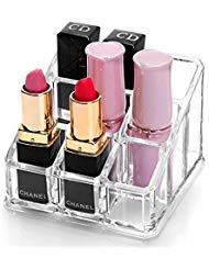Sooyee Acrylic Lipstick Case - Lipstick Holder & Cosmetic Organizer With 9 Spaces - Clear