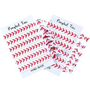 12 Pieces Baseball Hair Ties Girls Baseball Hair Accessories, No Crease Hair Elastics Set for Player and Teams (Baseball Hair Accessories)