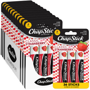 ChapStick Lip Balm Fruit & Cream 3-Pack Collection  Peach, Strawberry & Banana Flavors, 0.15 Oz Ea