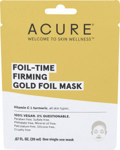 ACURE Foil Time Firming Gold Foil Mask Single, 0.67 Fl Oz