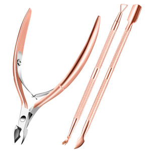 Cuticle Trimmer Cuticle Remover with Cuticle Pusher, XUNXMAS Professional Stainless Steel Durable Pedicure Manicure Tools Cutter Nipper Scissor Clipp