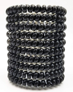 Hodooly 15 Pcs Black Spiral Telephone Cord Plastic Hair Ties, No Crease Coil Elastics