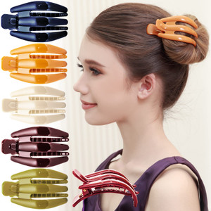 RC ROCHE ORNAMENT 6 Pcs Womens Premium Plastic Claw Jaw Side Slide Curve Clasp Anti Slip Comfy Styling Barrettes Girls Beauty Accessory Hair Décor Cl