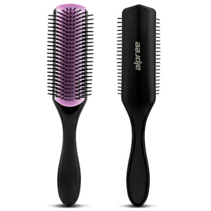 Alpree Classic Styling Hair Brush 9 Row - For Natural, Thick, Curly Hair | Classic Nylon Bristle Styling & Detangler, Great For Creating Ringlets, Fo