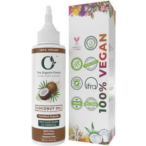 Plant Based Organic Coconut Oil for Skin & Hair | Pure Coconut Hair Oil for Damaged Hair, Deep Moisturization & Massage | Cold Pressed Body Oil after