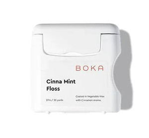 Boka Cinna Mint Woven Dental Floss, Made from Natural Vegetable Wax, Teflon-Free, 30 Yards of Waxed Floss (Pack of 1)