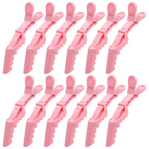 ACO-UINT 12Pcs Pink Hair Clips for Styling Sectioning, Alligator Hair Clips for Hair Salon, Hair Accessories for Women