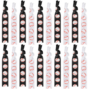 Hanaive 20 Pcs Softball Hair Ties Elastic Hair Bands Bracelets No Crease Ribbon Softball Accessories for Women(Baseball)