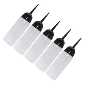 5Pcs 160Ml Plastic Hair Dye Bottles with Oblique Nozzle Refillable Applicator Containers for Salon Shampoo and Hair Coloring