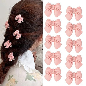 Mini Pink Bow Clip for Hair Barrettes Girls Cute Jelly Hair Bow Barrettes Small Bowknot Hair Clip Side Pins for Hair Bows for Women Resin Hair Access