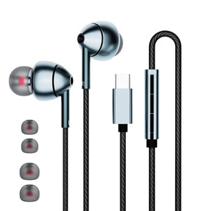 USB C Headphones for Samsung Galaxy S23 FE S22 S21 S20 A53 A54 Wired Earbuds in-Ear Type C Earphone with Microphone Volume Control Bass Stereo Noise