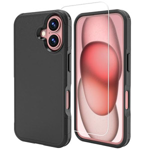 ANTSHARE for iPhone 16 Case, [14 FT Military Grade Drop Protection], 1X [Tempered Glass Screen Protector ] with Air Bumpers, Dual Layer Protection Ca