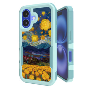 FACASE for iPhone 16 Case 6.1 Inch - for Women Girls Cute Girly Phone Cover Sunflover Stars Unique Design Pretty Aesthetic Fashion Teens Cases for iP