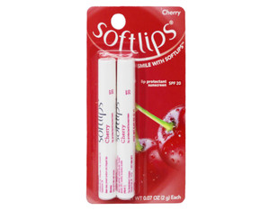 Softlips Lip Protectant/Sunscreen, Value Pack, Cherry, Twinpack