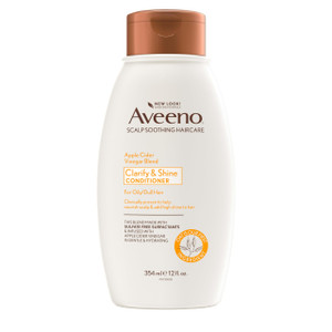 Aveeno Apple Cider Vinegar Sulfate-Free Conditioner for Balance & High Shine, Daily Moisturizing & Scalp Soothing Conditioner for Oily or Dull Hair,