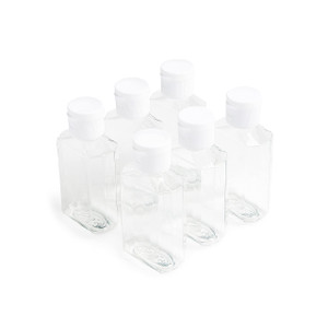 MHO Containers | Empty Clear Travel Refillable Flip-Top Bottles - BPA/No Parabens, 60millileter/2ounce - Set of 6