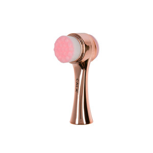 CALA Dual-Action Facial Cleansing Brush (Rose Gold & Pink), Superfine Soft Bristles Deep Clean Pores, Removes Makeup + Sunscreen, Water-Resistant for