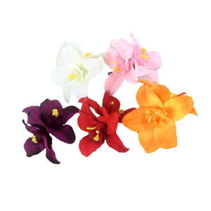 Artificial Flower Hair Clip Hawaiian Hibiscus Plumeria Hairpin Orchid Flower Headdress Bobby Pins Headwear for Woman Girl 5pcs (Random Color)