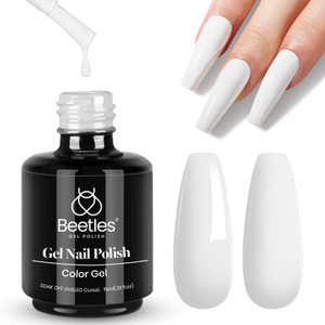 Beetles White Gel Nail Polish -1PC 15ml White Spring Colors Gel Polish Soak Off UV French Nails Art Manicure Salon DIY Design at Home
