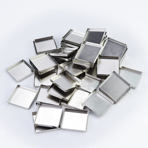 50 Pcs Empty Square Metal Pans, Makeup Palette Pans for Eyeshadow Magnetic Cosmetic Palette Size 26mm (Square - 50 Pcs)