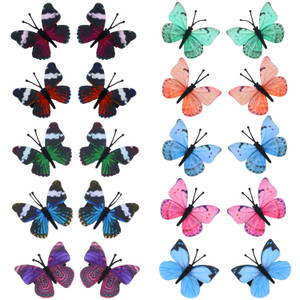 NASAMA 20 Pieces Butterfly Hair Clips Colorful Butterfly Barrettes Girl Hair Styling Clip Headdress Accessory 3D Wedding Hair Clips Accessories for T
