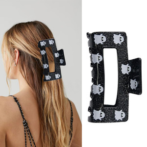 ZEYER Hair Clip, Halloween Design for Women Girls, Non-Slip Claw Clip, Hair Styling Accessories, Large, White Ghost, 1Pcs