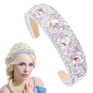 deladola Rhinestone Headband for Women Glitter Crystal Hairband
