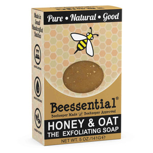 Beessential All Natural Honey & Oat Small Batch Bar Soap  Great for Men, Women, and Children  Paraben Free  Made in the USA  5 Oz.