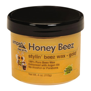 AmPro Pro Styl Beez Wax - Softens Your Hair and Provides Strong Hold - Infused with Argan Oil to Smooth and Condition Tresses - Creates Sleek Looks W