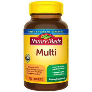 Nature Made Multivitamin Tablets with Vitamin D3 and Iron, 130 Count for Daily Nutritional Support
