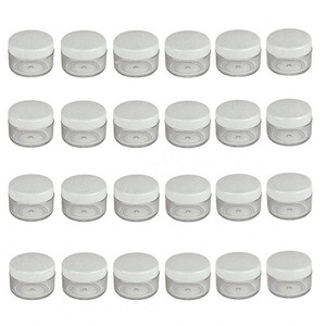 25PCS 15ML/0.5OZ Transparent Plastic Jar And White Dome Lids Refillable Make-up Cosmetic Container Empty Face Cream Lip Balm Lotion Storage Jars Pot