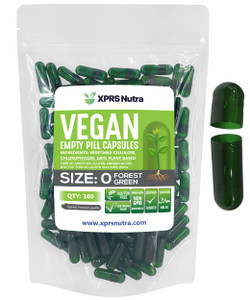 XPRS Nutra Size 0 Empty Capsules - 100 Count Empty Vegan Capsules - Vegetarian Pills - DIY Vegetable Capsule Filling - Veggie Pill Caps for Do-It-You