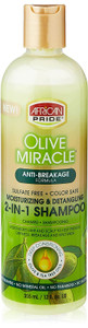 African Pride Olive Miracle 2-in-1 Shampoo and Conditioner, 12 Ounce