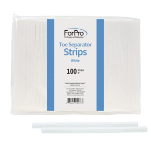 ForPro Toe Separator Strips, Individual Pedicure Toe Separators, 6 L, White, 100-Count