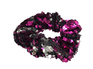 OTYOU 2 Pack Sequins Hair Scrunchies Rich Tones Scrunchy Bobbles Elastic Hair Bands Ties Hair Accessories for Women Girls (Hot Pink)