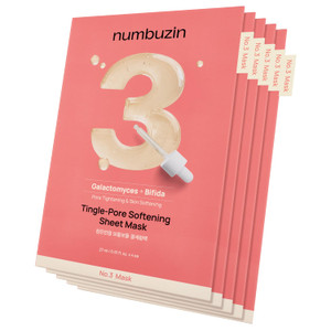 numbuzin No.3 Sheet Mask | Tingle-Pore Softening Sheet Mask | Pore Minimizing, Skin Softening Face Mask with Bifidax | Hydrates, Smooths Rough, Bumpy