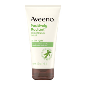 Aveeno Positively Radiant Skin Brightening Exfoliating Daily Facial Scrub, Gentle with Moisture-Rich Soy Extract, Helps Improve Skin Tone & Texture,