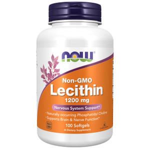 NOW Supplements, Lecithin 1200 mg with naturally occurring Phosphatidyl Choline, 100 Softgels