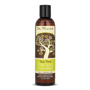 Dr. Woods Tea Tree Liquid Facial Cleanser - Made with Organic Shea Butter, Natural Tea Tree Oil Face Wash for Men and Women, Paraben, Phthalate and S