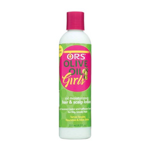 ORS Olive Oil Girls Moisturizing Hair & Scalp Lotion with Coconut, Castor & Safflower Seed 8.5 oz