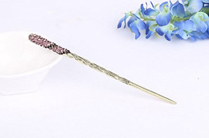 Traditional Chinese Hairpin, Rhinestone Crystal Antique Hair Sticks chopsticks hair Accessory Wedding Hair Jewelry 2pieces 5 Colors (Purple)