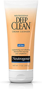 Neutrogena Deep Clean Daily Facial Cream Cleanser with Beta Hydroxy Acid to Remove Dirt, Oil & Makeup, Alcohol-Free, Oil-Free & Non-Comedogenic, 7 fl