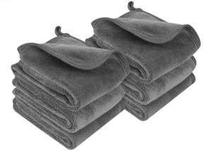 SUNLAND Microfiber Face Makeup Remover Cloths Reusable Facial Cleaning Towel Ultra Soft Washcloths 8inchx16inch Grey 6Pack