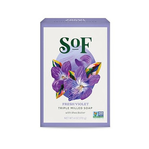 South of France Natural Body Care Triple Milled Large 6OZ Bar Soap (Violet Bouquet, 1 Bar)