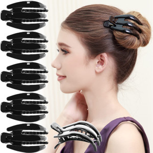 RC ROCHE ORNAMENT 6 Pcs Womens Premium Plastic Curve Claw Jaw Side Slide Curve Clasp Anti Slip Comfy Styling Barrettes Girls Beauty Accessory Hair Dé