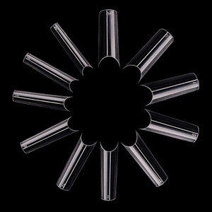 FITDON 550pcs C Curve Long French False Nail Tips, Clear Half Cover Acrylic Fake Nails for Nail Salons and DIY Nail Art