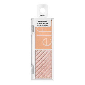 e.l.f. Cosmetics Bite-Size Face Duo, Highlighter, Bronzer & Blush Palette, Highly Pigmented, White Peach, 0.049 Oz (1.4g), 0.049 ounces