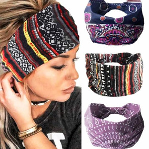 GORTIN Boho Headbands Leopard Hair Bands Knoted Turban Headband Stretch Twist Head Wraps Stripe Cloth Head Bands for Women and Girls 3 Pcs (Gorgeous)